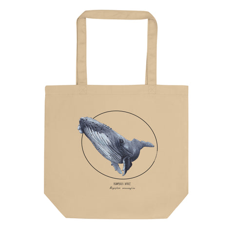 Sketchy Blenny tote bag with a beautiful print of a hand-drawn animal. This one features a friendly humpback whale. 100% organic cotton. Beach bag, shopping bag, travel bag, or just as a present. PETA-approved vegan.