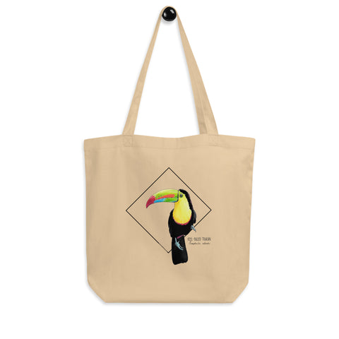 Sketchy Blenny tote bag with a beautiful, colourful print of a hand-drawn keel-billed toucan. 100% organic cotton. Beach bag, shopping bag, travel bag, or just as a present. PETA-approved vegan.