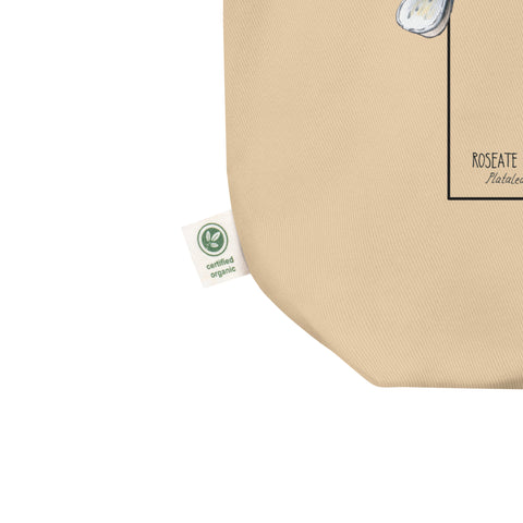 Large tote bag with the organic certificate label. Also PETA-approved vegan and GOTS-certified.