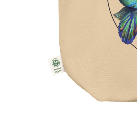 This couple of Mandarinfish adds some serious colour to your day! This tote bag, made from 100% organic cotton, is incredibly versatile. Beach bag, shopping bag, travel bag, or just as a present.