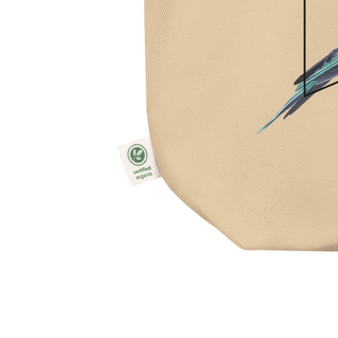 Product mockup of our organic european bee-eater tote bag.