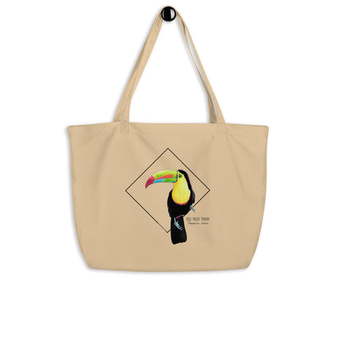 Sketchy Blenny tote bag with a beautiful, colourful print of a hand-drawn keel-billed toucan. 100% organic cotton. Beach bag, shopping bag, travel bag, or just as a present. PETA-approved vegan.