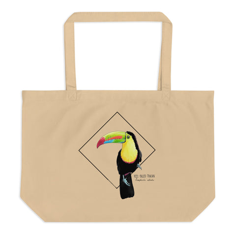 Sketchy Blenny tote bag with a beautiful, colourful print of a hand-drawn keel-billed toucan. 100% organic cotton. Beach bag, shopping bag, travel bag, or just as a present. PETA-approved vegan.