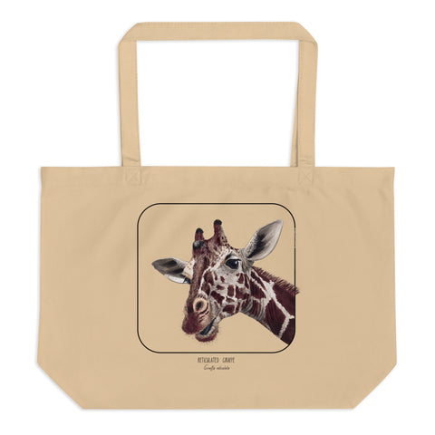 Reticulated Giraffe - Large Organic Tote Bag