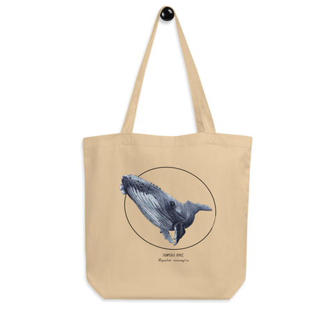 Sketchy Blenny tote bag with a beautiful print of a hand-drawn animal. This one features a friendly humpback whale. 100% organic cotton. Beach bag, shopping bag, travel bag, or just as a present. PETA-approved vegan.