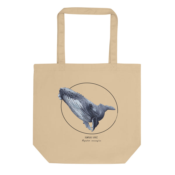 Sketchy Blenny tote bag with a beautiful print of a hand-drawn animal. This one features a friendly humpback whale. 100% organic cotton. Beach bag, shopping bag, travel bag, or just as a present. PETA-approved vegan.