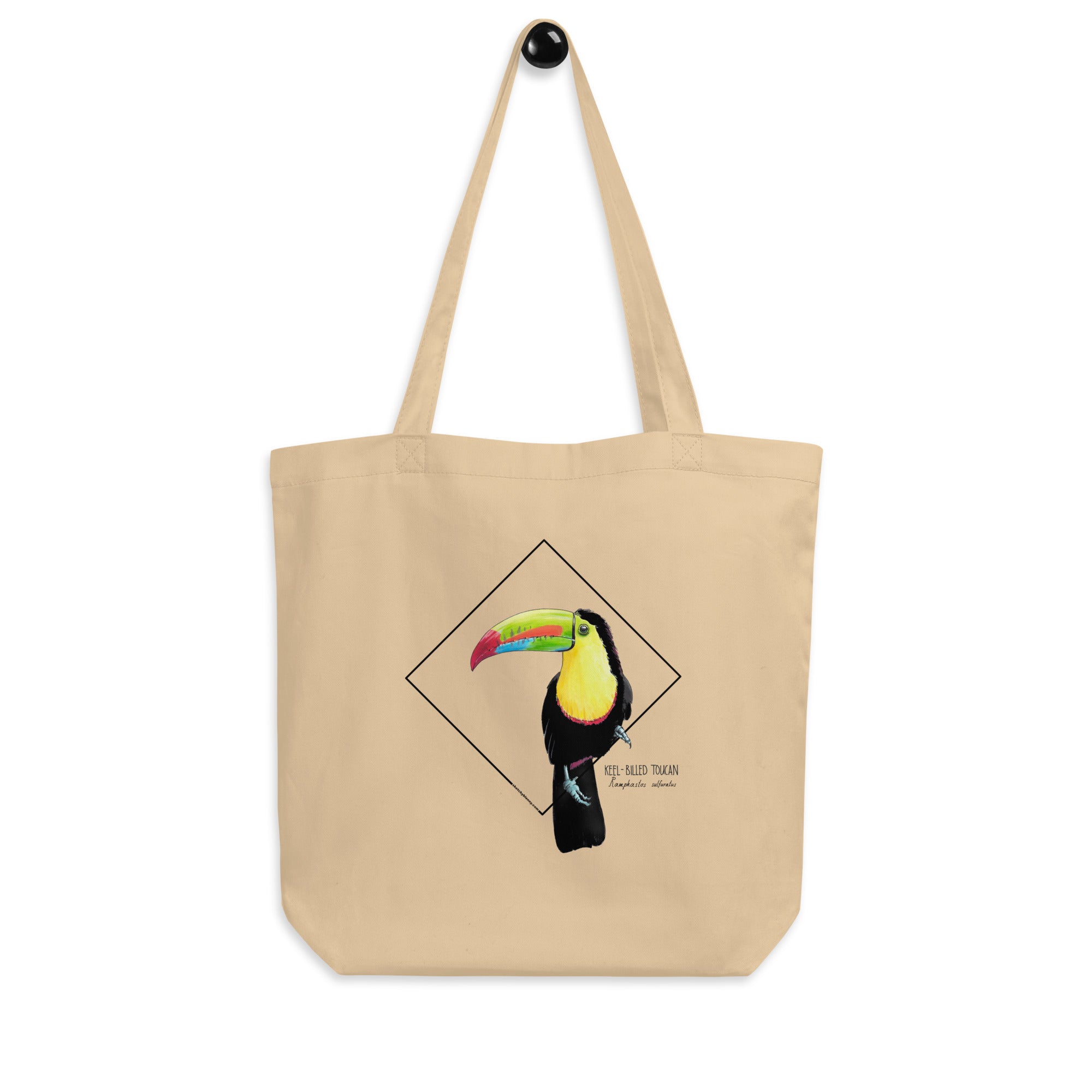 Sketchy Blenny tote bag with a beautiful, colourful print of a hand-drawn keel-billed toucan. 100% organic cotton. Beach bag, shopping bag, travel bag, or just as a present. PETA-approved vegan.