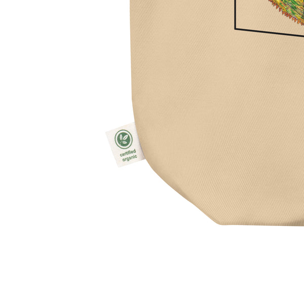 Sketchy Blenny tote bag with a print of a stunning green panther chameleon. Beautiful print of a hand-drawn animal, 100% organic cotton. Beach bag, shopping bag, travel bag, or just as a present. PETA-approved vegan.