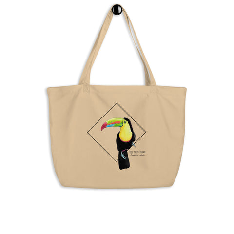 Sketchy Blenny tote bag with a beautiful, colourful print of a hand-drawn keel-billed toucan. 100% organic cotton. Beach bag, shopping bag, travel bag, or just as a present. PETA-approved vegan.