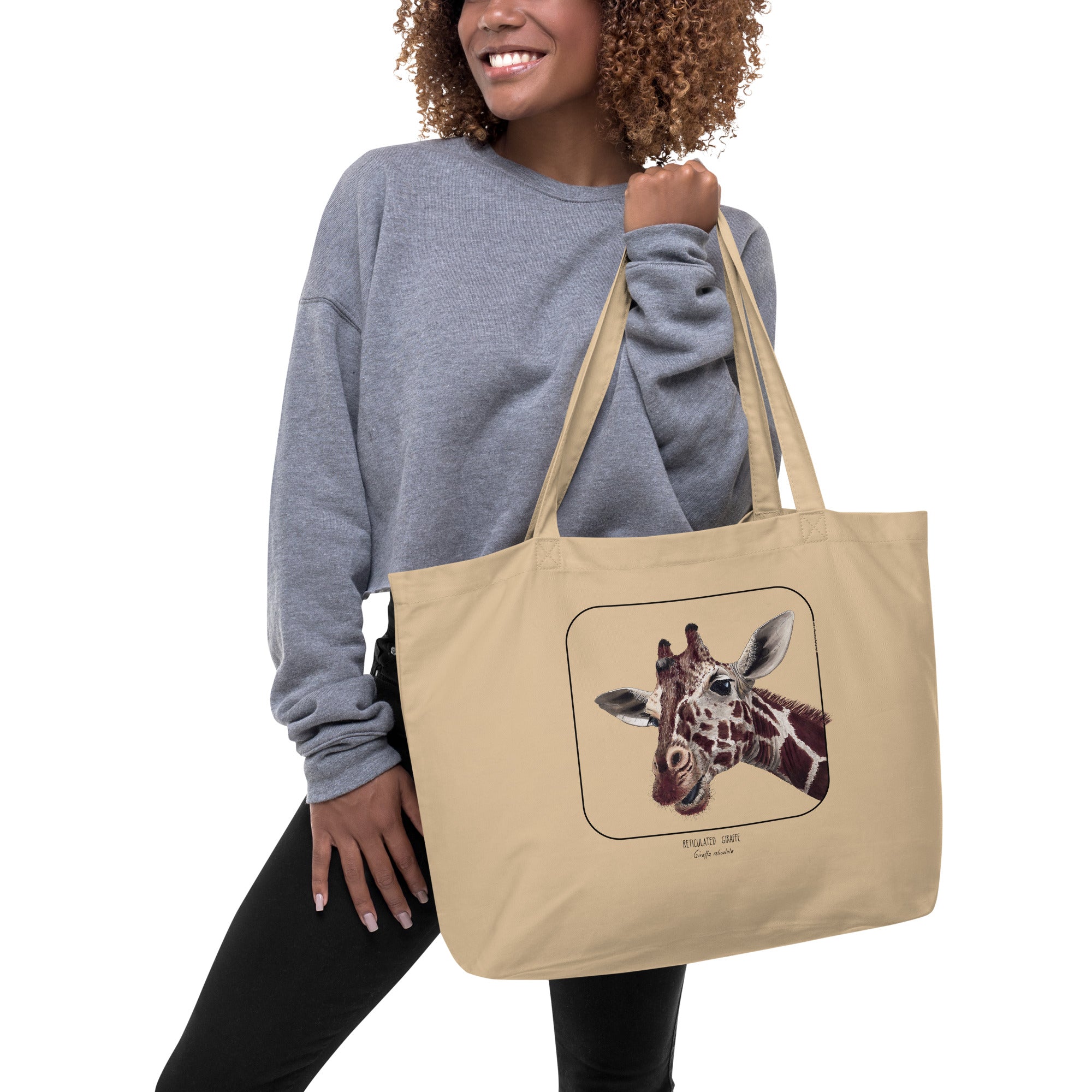 Reticulated Giraffe - Large Organic Tote Bag