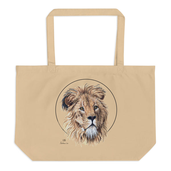 Sketchy Blenny tote bag with a beautiful, life-like print of a hand-drawn lion. 100% organic cotton. Beach bag, shopping bag, travel bag, or just as a present. PETA-approved vegan.
